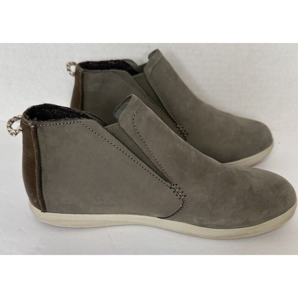 OLUKAI Hawai'iloa Manu Hope Booties Women US 8  EU 38 Gray Leather Casual Shoes